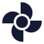 Fan icon with solid sharp style