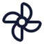 Fan icon with stroke rounded style