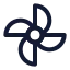 Fan icon with stroke standard style