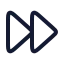 Fastforward icon with stroke rounded style