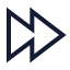 Fastforward icon with stroke sharp style