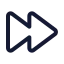 Fastforward icon with stroke standard style