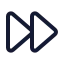 Fastforward icon with stroke standard style