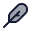 Feather icon with duotone rounded style