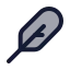 Feather icon with duotone standard style