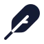 Feather icon with solid rounded style