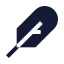 Feather icon with solid sharp style