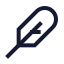 Feather icon with stroke sharp style