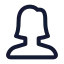 Female icon with stroke rounded style