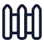 Fence icon with stroke rounded style