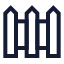 Fence icon with stroke sharp style
