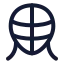 Fencingmask icon with stroke rounded style