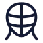 Fencingmask icon with stroke sharp style