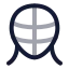 Fencingmask icon with twotone rounded style