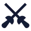 Fencing icon with solid sharp style