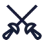 Fencing icon with stroke sharp style