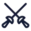 Fencing icon with stroke standard style