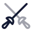 Fencing icon with twotone rounded style
