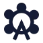 Ferriswheel icon with solid sharp style