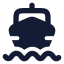 Ferryboat icon with solid rounded style