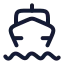 Ferryboat icon with stroke rounded style