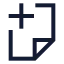 Fileadd icon with stroke sharp style