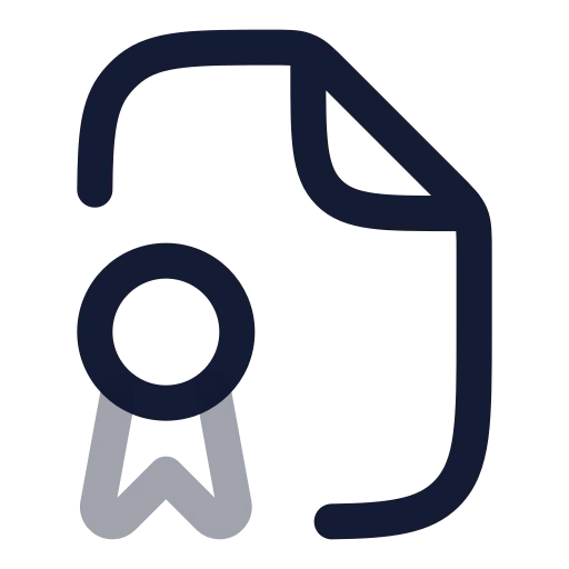 File Badge Icon in Twotone Rounded style