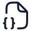 Filebracescorner icon with stroke rounded style