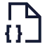 Filebracescorner icon with stroke sharp style