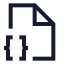 Filebracescorner icon with stroke sharp style
