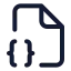 Filebracescorner icon with stroke standard style