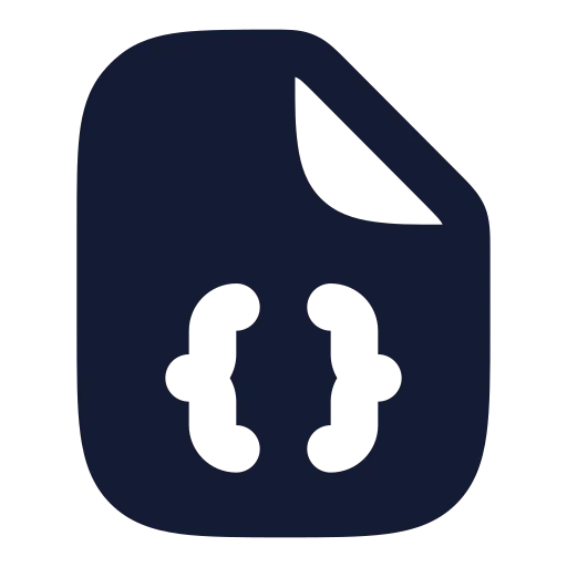 File Braces Icon in Solid Rounded style