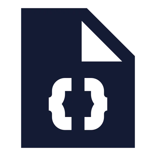 File Braces Icon in Solid Sharp style