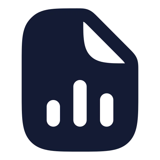 File Chart Column Icon in Solid Rounded style