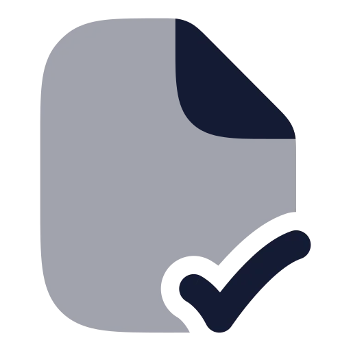 File Check Corner Icon in Bulk Rounded style