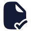 Filecheckcorner icon with solid rounded style