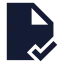 Filecheckcorner icon with solid sharp style