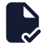 Filecheckcorner icon with solid standard style