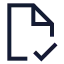 Filecheckcorner icon with stroke sharp style
