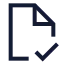 Filecheckcorner icon with stroke sharp style