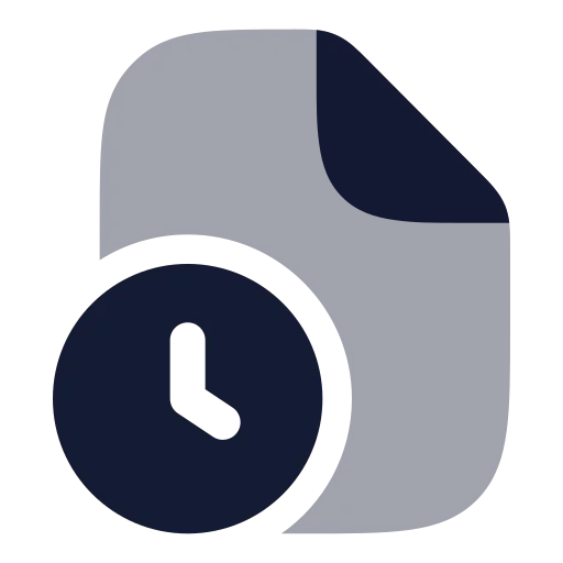 File Clock Icon in Bulk Rounded style