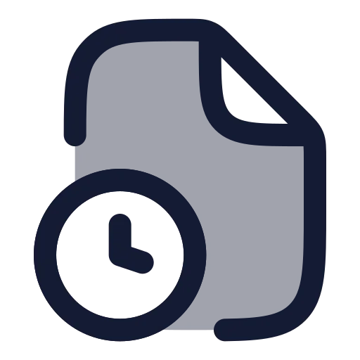 File Clock Icon in Duotone Rounded style