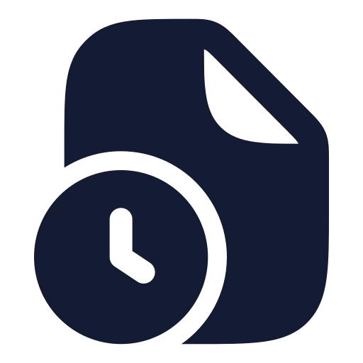 File Clock Icon in Solid Rounded style