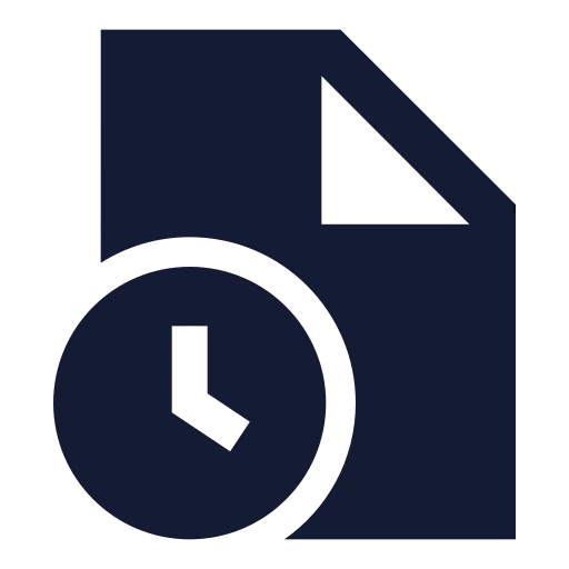 File Clock Icon in Solid Sharp style
