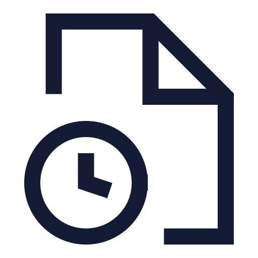 File Clock Icon in Stroke Sharp style
