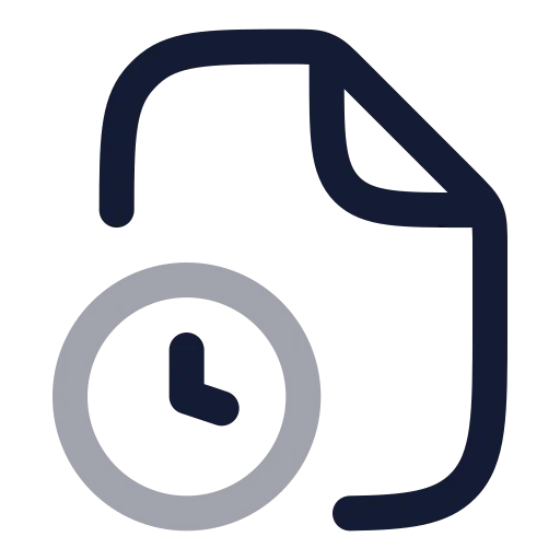 File Clock Icon in Twotone Rounded style