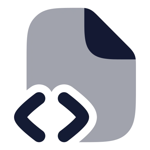 File Code Corner Icon in Bulk Rounded style