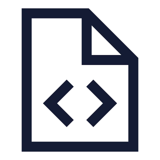 File Code Icon in Stroke Sharp style