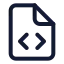 Filecode icon with stroke standard style