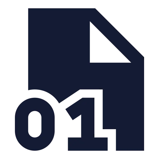 File Digit Icon in Solid Sharp style